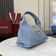 Gucci Softbit Medium Top Handle Bag Blue 27.5x21x16cm - 5