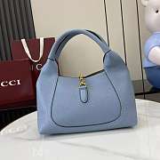 Gucci Softbit Medium Top Handle Bag Blue 27.5x21x16cm - 3