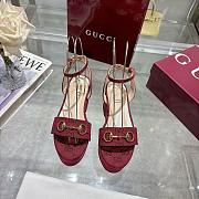 Gucci Women's Horsebit Flatform Sandal Red 7.5cm - 4