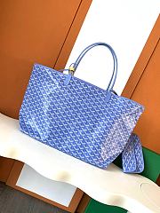 Goyard Goyardine Monogram Tote Blue 40x34cm - 5