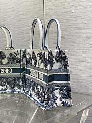 Dior Book Tote Dioriviera Medium White Blue Palms 36x27.5x16.5cm - 4