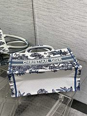 Dior Book Tote Dioriviera Medium White Blue Palms 36x27.5x16.5cm - 5