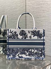 Dior Book Tote Dioriviera Medium White Blue Palms 36x27.5x16.5cm - 2