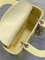 Dior Small Lady Bag Yellow Lambskin 20cm - 6