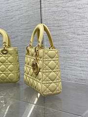 Dior Small Lady Bag Yellow Lambskin 20cm - 5