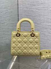 Dior Small Lady Bag Yellow Lambskin 20cm - 4