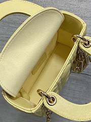 Dior Mini Lady Bag Yellow Lambskin 17cm - 3