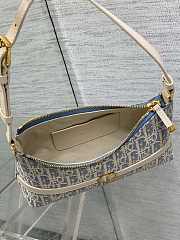 Dior 30 Montaigne Mini Hobo Shoulder Bag Blue Chambray 24x14x6.5cm - 5
