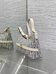 Dior 30 Montaigne Mini Hobo Shoulder Bag Blue Chambray 24x14x6.5cm - 4