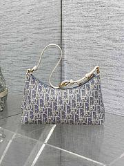 Dior 30 Montaigne Mini Hobo Shoulder Bag Blue Chambray 24x14x6.5cm - 3
