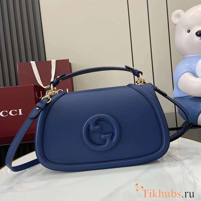 Gucci Blondie Medium Top Handle Bag Blue 32x17x10cm - 1