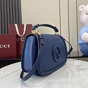 Gucci Blondie Medium Top Handle Bag Blue 32x17x10cm - 2