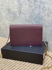 YSL Kate Bag Red Wine Calfskin 19x12.5x4cm - 2