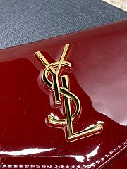 YSL Uptown Medium Leather Clutch Red Patent 27x16x2cm - 4