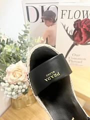 Prada Espadrille Wedge Sandal Black 9cm - 3