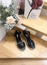 Prada Espadrille Wedge Sandal Black 9cm - 4