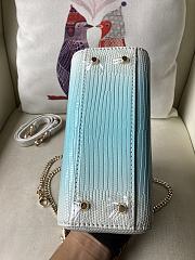 Dior Mini Lady Bag Lizard Blue White 17cm - 5
