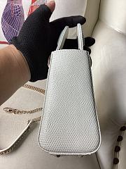 Dior Mini Lady Bag Lizard Blue White 17cm - 4