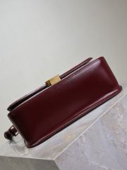 YSL Solferino Medium Box Red Wine Bag Gold 24.5x15x8.5cm - 5