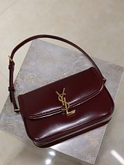 YSL Solferino Medium Box Red Wine Bag Gold 24.5x15x8.5cm - 3