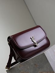 YSL Solferino Large Box Red Wine Bag Gold 29x18x4–9cm - 5
