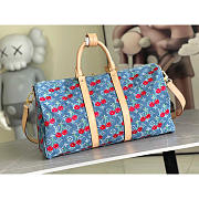 Louis Vuitton LV x TM Keepall 45 Cherry Denim 45x27x20cm - 3
