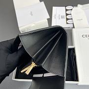 Celine Wallet 16 Satinated Calfskin Black 19x10x4cm - 5