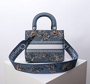 Dior Dioriviera Lady D-Lite Bag Celestial Blue White 24x11x20cm - 3