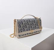 Dior 30 Montaigne Cigale Pouch with Chain Blue 20.5x11x5cm - 5