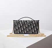 Dior 30 Montaigne Cigale Pouch with Chain Blue Oblique 20.5x11x5cm - 3