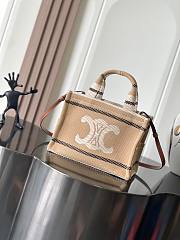 Celine Small Cabas Triomphe Beige 25.5x18.5x12cm - 4