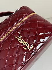 YSL Gaby Mini Vanity Bag Red Wine Patent 18x11x6.5cm - 3