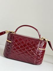 YSL Gaby Mini Vanity Bag Red Wine Patent 18x11x6.5cm - 2