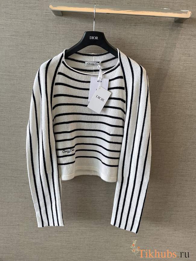 Dior Sweater Navy Blue White - 1