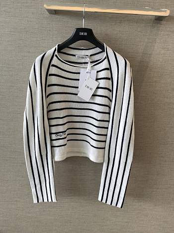 Dior Sweater Navy Blue White