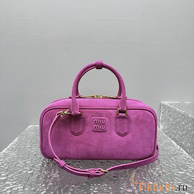 Miu Miu Arcadie Bag Pink Suede 27x9x12cm - 1