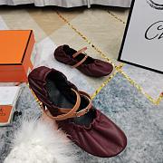 Hermes Jolly Ballet Red Wine Flats - 4