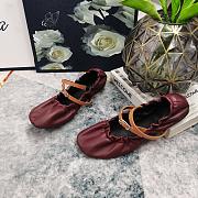 Hermes Jolly Ballet Red Wine Flats - 2