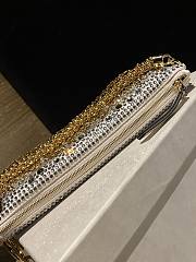 Jimmy Choo Callie Gold Satin Bag Crystals 24x20x3.5cm - 6