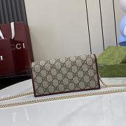 Gucci Horsebit 1955 Wallet On Chain Red Beige 19x10x4cm - 5