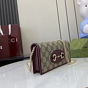 Gucci Horsebit 1955 Wallet On Chain Red Beige 19x10x4cm - 4