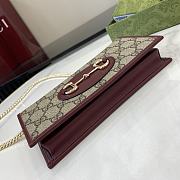 Gucci Horsebit 1955 Wallet On Chain Red Beige 19x10x4cm - 2