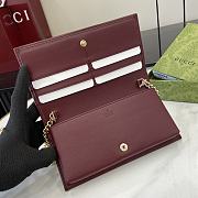 Gucci Horsebit 1955 Wallet On Chain Red Beige 19x10x4cm - 3