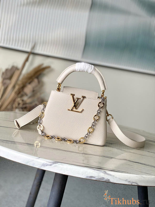 Louis Vuitton LV Mini Capucines Quartz White 21x14x8cm - 1