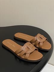Dior D-Club Sandal Camel Calfskin Slides - 1