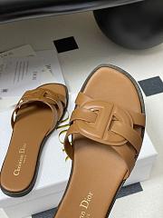 Dior D-Club Sandal Camel Calfskin Slides - 3