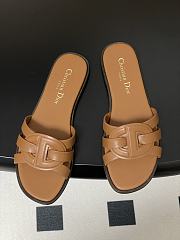Dior D-Club Sandal Camel Calfskin Slides - 4