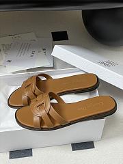 Dior D-Club Sandal Camel Calfskin Slides - 2