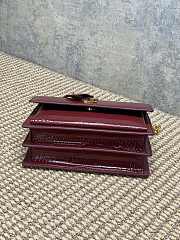 YSL Sunset Bag Red Wine Crocodile Gold 22x16x8cm - 5