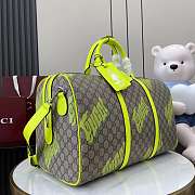 Gucci Medium Duffle Bag Print Beige Green 44x29x23cm - 5